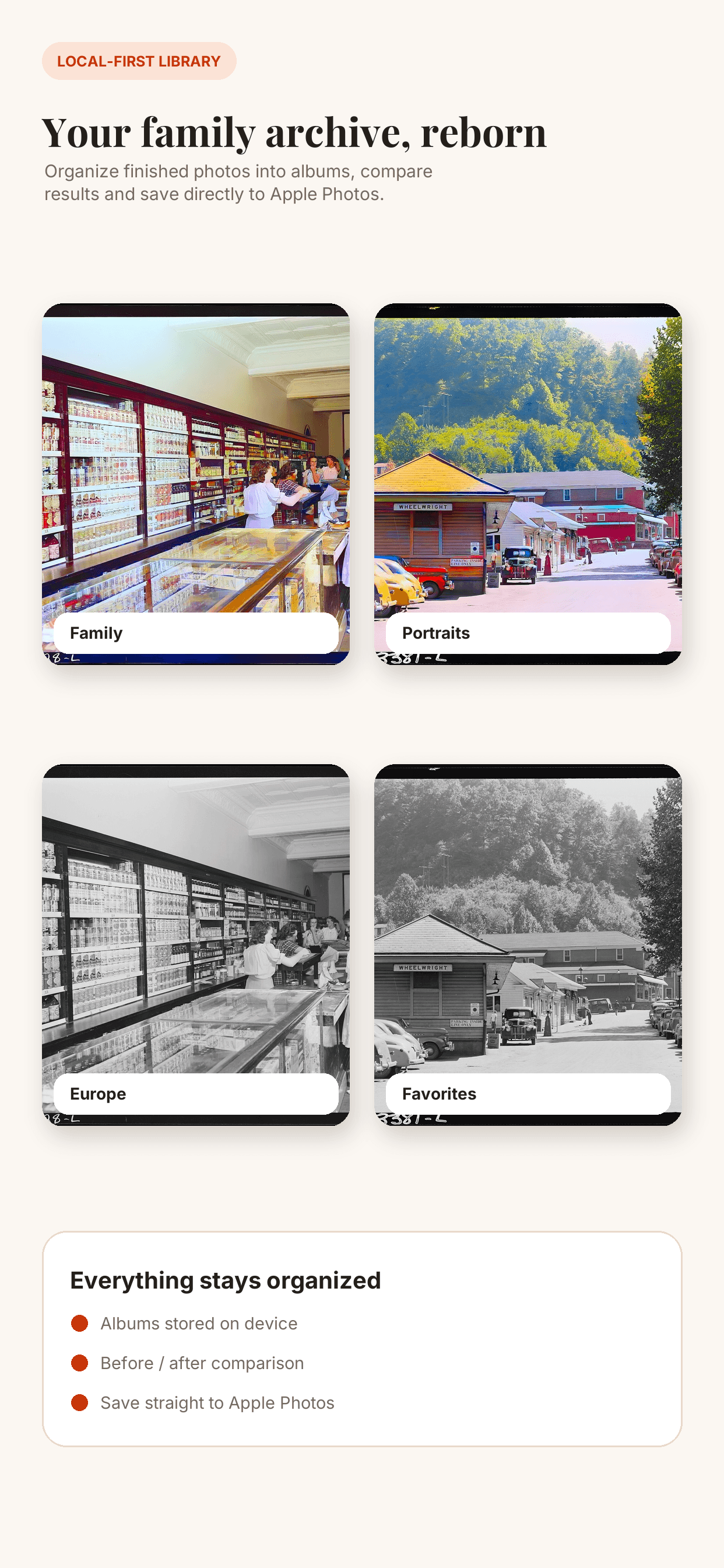 Albums that stay organized